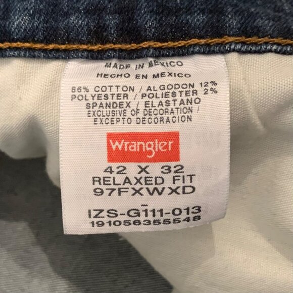 VTG Wrangler Jeans Relaxed Regular Fit 42x32 Set - 2 Rigged Denim Cowboy Western - Picture 10 of 10